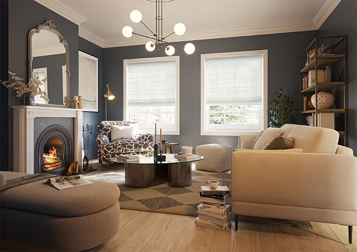 Novara Voile, Chiffon White - Twist&Fit Roman Blind - Image 6